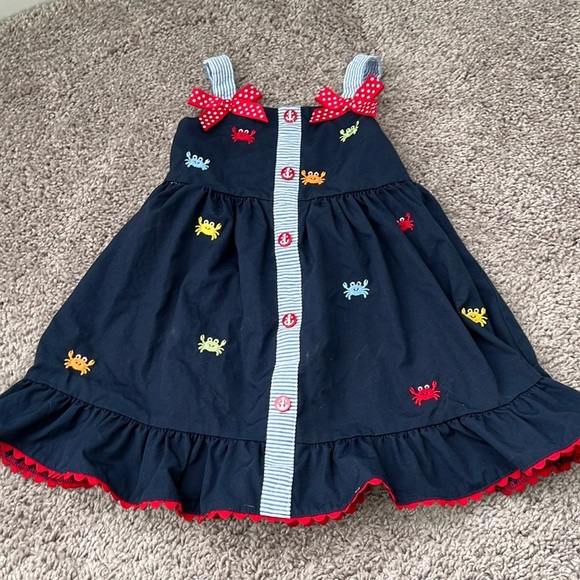 Good Lad Other - Goodlad Toddler Seersucker Navy Blue Crab Dress